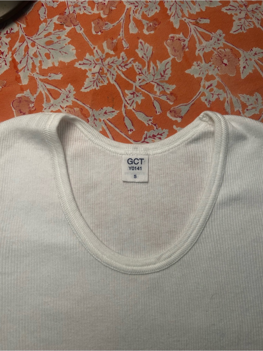 White Ribbed Short Sleeve Tee - Classic Scoop Neck
